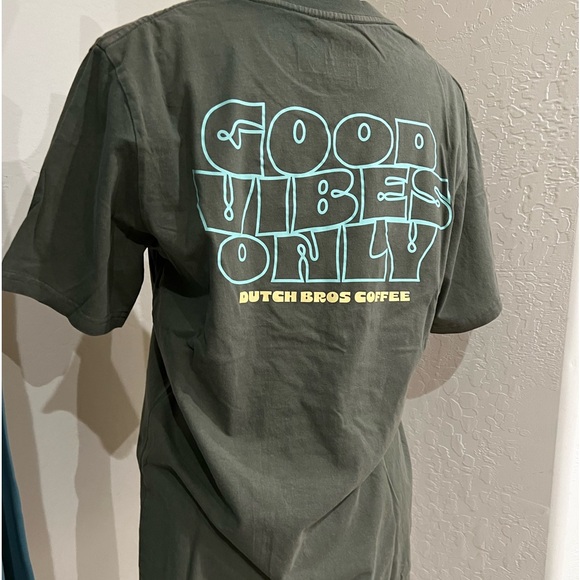 NWT Olive Green Dutch Bros Shirt - Picture 3 of 7